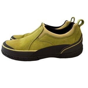 LL Bean Suede Slip On Sneakers Womens 8M Green Gorpcore Comfort Shoes Camp